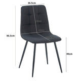ALBATROS Designer Esszimmerstuhl BORA | 4er Set | Schwarz, Grau, Beige | Stoff Bezug