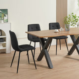 ALBATROS Designer Esszimmerstuhl BORA | 4er Set | Schwarz, Grau, Beige | Stoff Bezug