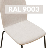 RAVINO Designer Stapelstühle 4er Set ENNA  / S10 mit Stoffbezug, Konferenzstühle Besucherstühle
