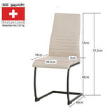 ALBATROS Freischwinger Designerstuhl TURANO | 4er Set | Schwarz, Grau, Beige | Stoff Bezug