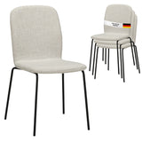 RAVINO Designer Stapelstühle 4er Set ENNA  / S10 mit Stoffbezug, Konferenzstühle Besucherstühle