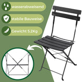 Bistroset 3-teilig, klappbarer Bistrotisch mit 2 Stühlen