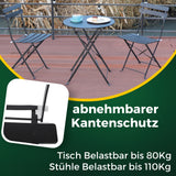 Bistroset 3-teilig, klappbarer Bistrotisch mit 2 Stühlen