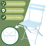Bistroset 3-teilig, klappbarer Bistrotisch mit 2 Stühlen