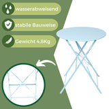 Bistroset 3-teilig, klappbarer Bistrotisch mit 2 Stühlen