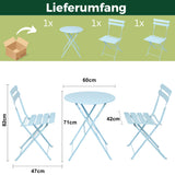 Bistroset 3-teilig, klappbarer Bistrotisch mit 2 Stühlen