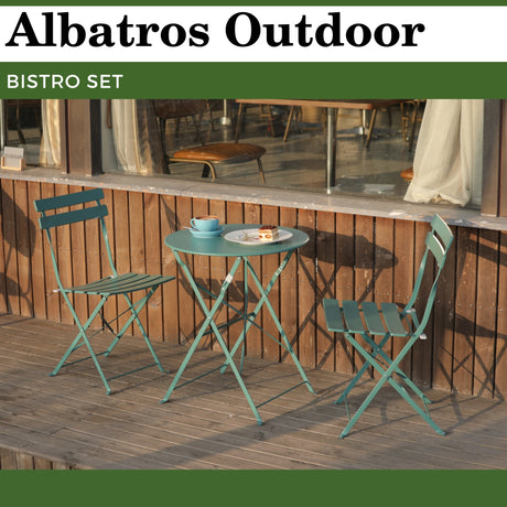 Bistroset 3-teilig, klappbarer Bistrotisch mit 2 Stühlen