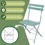 Bistroset 3-teilig, klappbarer Bistrotisch mit 2 Stühlen