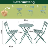Bistroset 3-teilig, klappbarer Bistrotisch mit 2 Stühlen