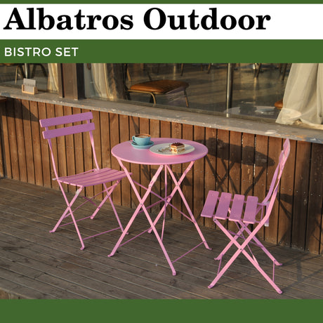 Bistroset 3-teilig, klappbarer Bistrotisch mit 2 Stühlen