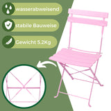Bistroset 3-teilig, klappbarer Bistrotisch mit 2 Stühlen
