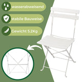Bistroset 3-teilig, klappbarer Bistrotisch mit 2 Stühlen