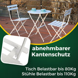 Bistroset 3-teilig, klappbarer Bistrotisch mit 2 Stühlen