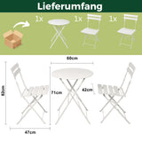Bistroset 3-teilig, klappbarer Bistrotisch mit 2 Stühlen