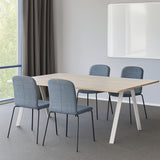 RAVINO Designer Stapelstühle 4er Set ENNA  / S10 mit Stoffbezug, Konferenzstühle Besucherstühle