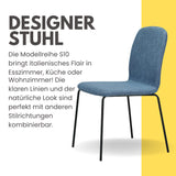 RAVINO Designer Stapelstühle 4er Set ENNA  / S10 mit Stoffbezug, Konferenzstühle Besucherstühle