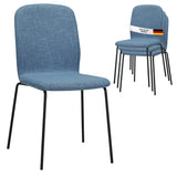 RAVINO Designer Stapelstühle 4er Set ENNA  / S10 mit Stoffbezug, Konferenzstühle Besucherstühle