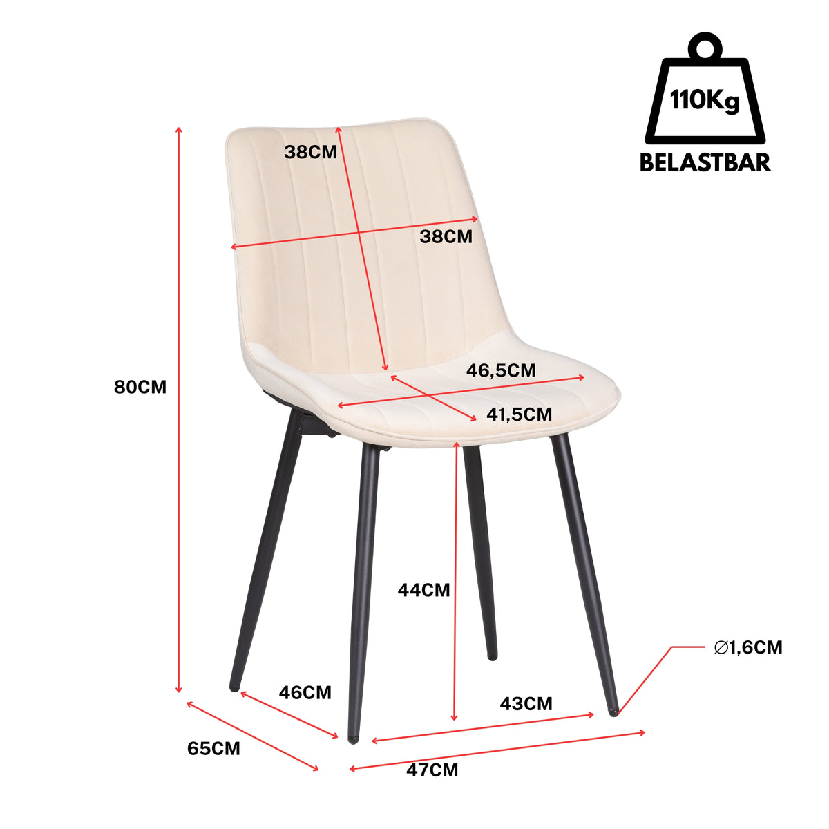 ALBATROS Designer Esszimmerstuhl BOSA | 2er Set | Schwarz, Grau, Beige | Samt Bezug