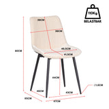 ALBATROS Designer Esszimmerstuhl BOSA | 2er Set | Schwarz, Grau, Beige | Samt Bezug
