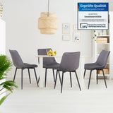 ALBATROS Designer Esszimmerstuhl BOSA | 2er Set | Schwarz, Grau, Beige | Samt Bezug