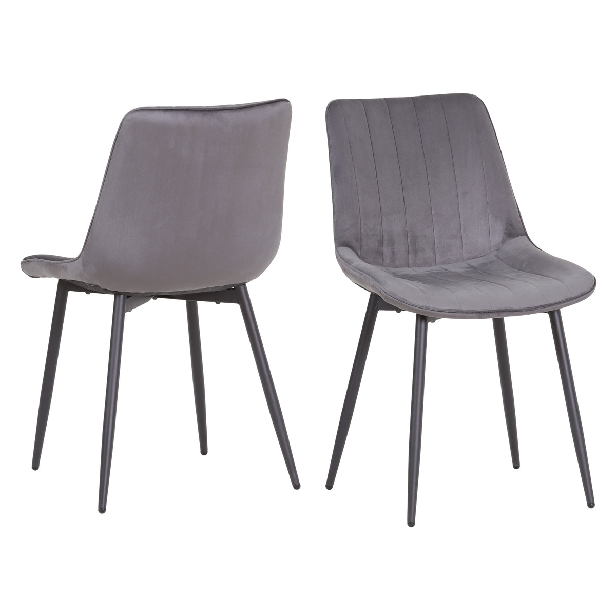 ALBATROS Designer Esszimmerstuhl BOSA | 2er Set | Schwarz, Grau, Beige | Samt Bezug