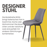 ALBATROS Designer Esszimmerstuhl BOSA | 2er Set | Schwarz, Grau, Beige | Samt Bezug