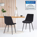 ALBATROS Designer Esszimmerstuhl BOSA | 2er Set | Schwarz, Grau, Beige | Samt Bezug