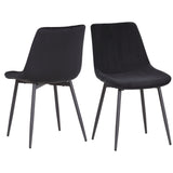 ALBATROS Designer Esszimmerstuhl BOSA | 2er Set | Schwarz, Grau, Beige | Samt Bezug
