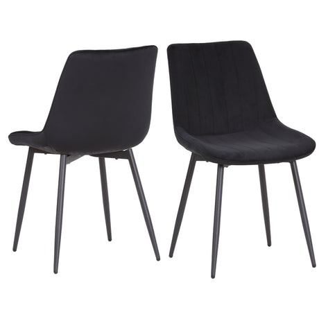 ALBATROS Designer Esszimmerstuhl BOSA | 2er Set | Schwarz, Grau, Beige | Samt Bezug