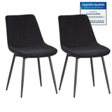 ALBATROS Designer Esszimmerstuhl BOSA | 2er Set | Schwarz, Grau, Beige | Samt Bezug