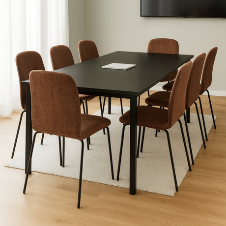RAVINO Designer Stapelstühle 4er Set ENNA  / S10 mit Stoffbezug, Konferenzstühle Besucherstühle