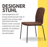 RAVINO Designer Stapelstühle 4er Set ENNA  / S10 mit Stoffbezug, Konferenzstühle Besucherstühle