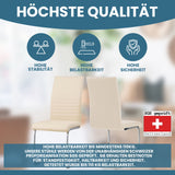 ALBATROS Freischwinger Designerstuhl BURANO | 4er Set | Schwarz, Grau, Beige, Braun, Weiß | Kunstleder Bezug