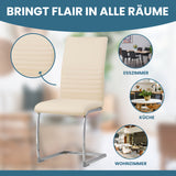 ALBATROS Freischwinger Designerstuhl BURANO | 4er Set | Schwarz, Grau, Beige, Braun, Weiß | Kunstleder Bezug