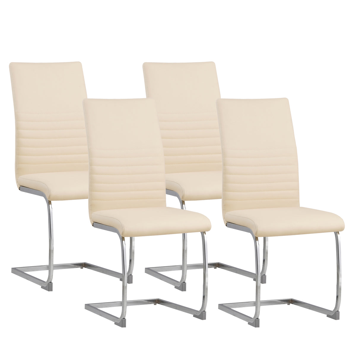 ALBATROS Freischwinger Designerstuhl BURANO | 4er Set | Schwarz, Grau, Beige, Braun, Weiß | Kunstleder Bezug