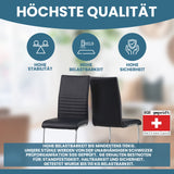 ALBATROS Freischwinger Designerstuhl BURANO | 4er Set | Schwarz, Grau, Beige, Braun, Weiß | Kunstleder Bezug