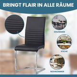 ALBATROS Freischwinger Designerstuhl BURANO | 4er Set | Schwarz, Grau, Beige, Braun, Weiß | Kunstleder Bezug