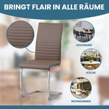 ALBATROS Freischwinger Designerstuhl BURANO | 4er Set | Schwarz, Grau, Beige, Braun, Weiß | Kunstleder Bezug