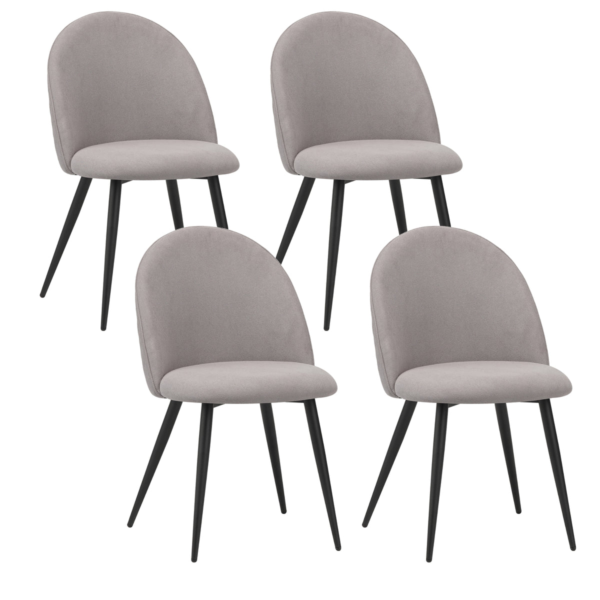 ALBATROS Designer Esszimmerstuhl CAPO | 4er Set | Schwarz, Grau, Beige | Stoff Bezug