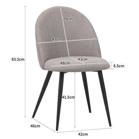 ALBATROS Designer Esszimmerstuhl CAPO | 4er Set | Schwarz, Grau, Beige | Stoff Bezug