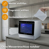 SP9 Dual Mini Geschirrspüler | Tischgeschirrspüler für 1-5 Personen, 8 Programme, 950W | Kleine Spülmaschine freistehend mit LED, Touch, Tank & Wasseranschluss | leise & kompakt