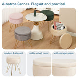 Sitzhocker mit Stauraum CANNES Sherpa oder Samtbezug