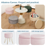 Sitzhocker mit Stauraum CANNES Sherpa oder Samtbezug