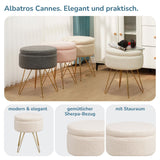 Sitzhocker mit Stauraum CANNES Sherpa oder Samtbezug