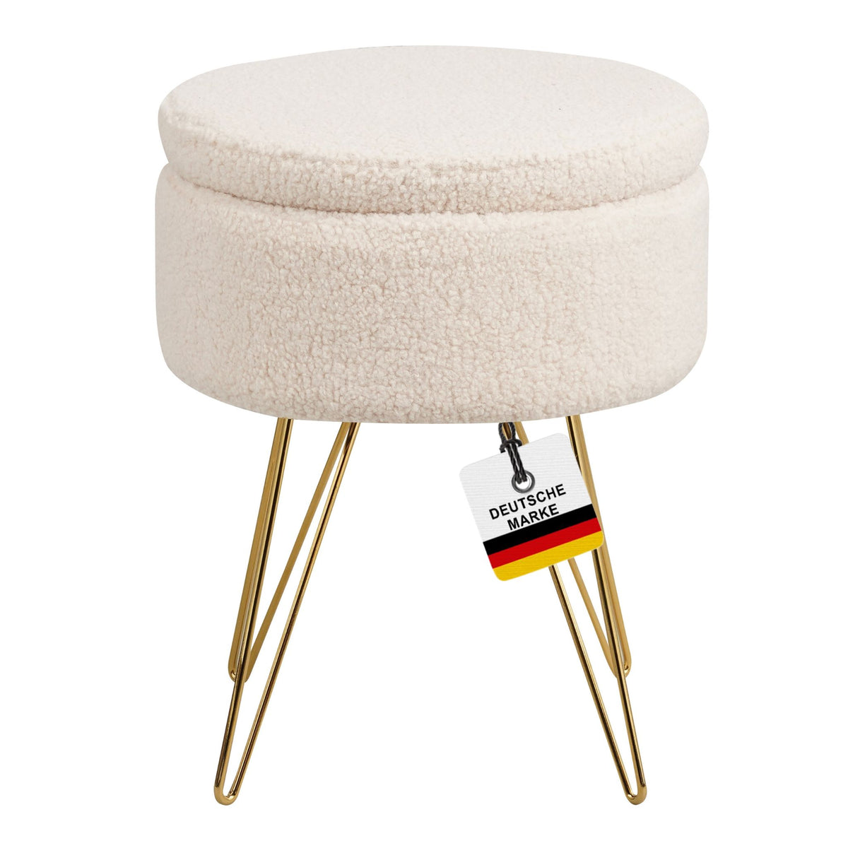 Sitzhocker mit Stauraum CANNES Sherpa oder Samtbezug
