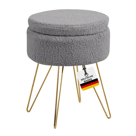 Sitzhocker mit Stauraum CANNES Sherpa oder Samtbezug