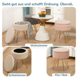 Sitzhocker mit Stauraum CANNES Sherpa oder Samtbezug
