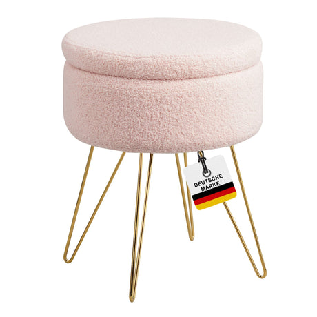 Sitzhocker mit Stauraum CANNES Sherpa oder Samtbezug