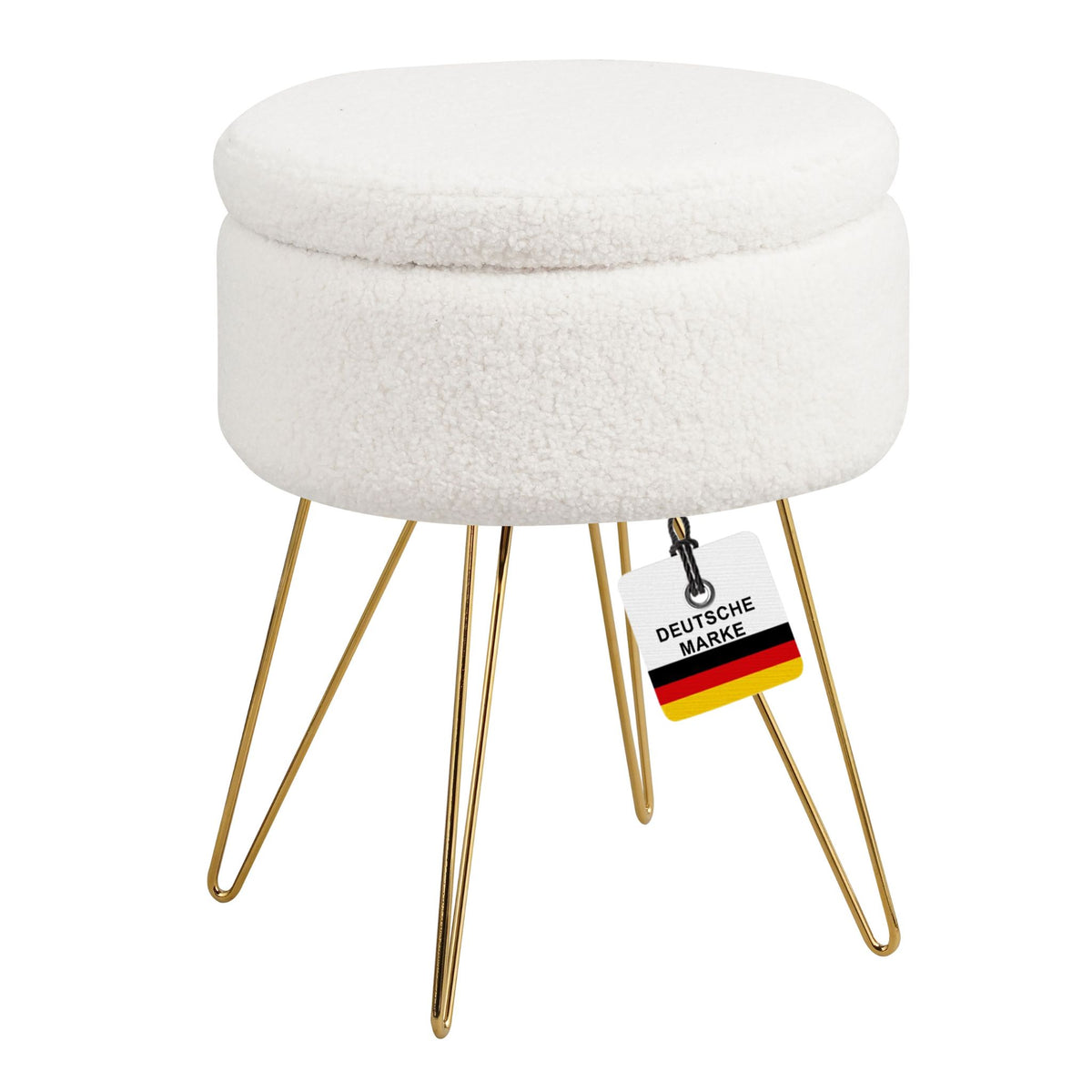 Sitzhocker mit Stauraum CANNES Sherpa oder Samtbezug