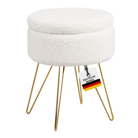 Sitzhocker mit Stauraum CANNES Sherpa oder Samtbezug
